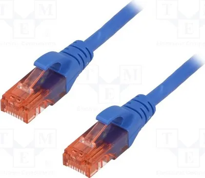 Obrázok produktu pre 1x 2-žilový kábel DK-1612-010/B, typ RJ45, PVC, dĺžka 1 meter, modrej farby