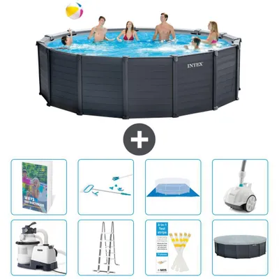 Produktbild von Graphite Panel Pool Rund - 478x124 cm - 9-teilig  S605