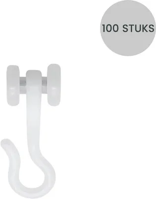 Produktbild von Unyqoos® Purepeak Gardinenläufer für U‑Schiene – 100 Stück weiß, Gardinengleiter für sanftes Gleiten