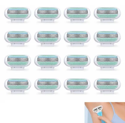 Productafbeelding van Vervangingsmesjes set, 16-delig, met 3 mesjes, voor dames scheerapparaten, met glijstrips