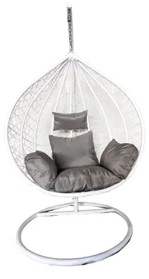 Produktbild von Hängesessel Merida Heinner, 115x68x108/195 cm, Stahl/künstliches Rattan, weiß/grau