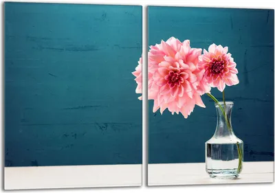 Produktbild von Herdabdeckplatten Set 2x40x52 cm Glaskeramikkochfeld Abdeckung Glas Spritzschutz, Dahlie Rosa