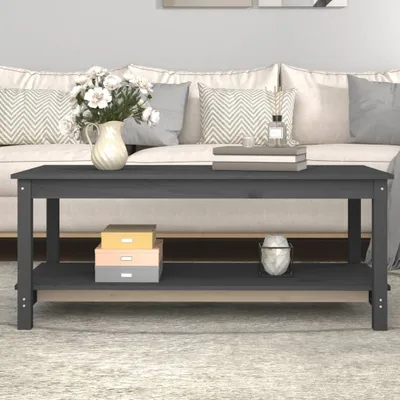 Produktbild von The Living Store Couchtisch Grau 110x55x45 cm Massivholz Kiefer