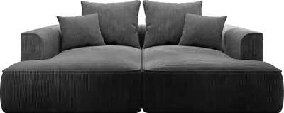 Produktbild von Sofa 3-Sitzer - tiefe Komfortsitzfläche - Cord - Anthrazitgrau - PINETA