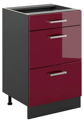 Produktbild von Küchenunterschrank Vicco R-Line Rot Hochglanz/Anthrazit 50 cm ohne Arbeitsplatte, Model 69850