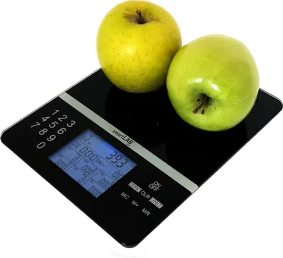 Produktbild von smartLAB diet Nährwert Analysewaage - 5kg I Digitale Lebensmittel Waage mit food nutrition scale I Smarte Küchenwaage Diätwaage schwarz für Diabetiker