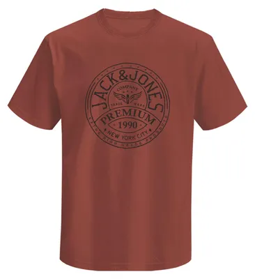 Produktbild von JACK & JONES Herren Basic Kurzarm T-Shirt aus Baumwolle mit großem Frontprint