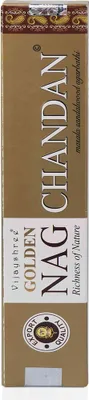 Produktbild von Golden Nag Chandan Räucherstäbchen 15g – Sandelholz Duft aus Indien Räucherwerk