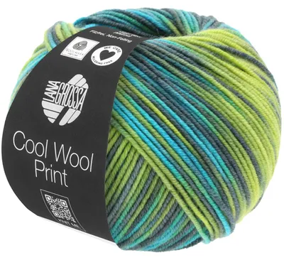 Produktbild von Lana Grossa - Cool Wool Print 0784 hellgrün apfelgrün petrol türkis