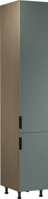 Produktbild von Küche Hochschrank 40 cm Küchenblock Küchenschrank Sorento D40SPWN, Grün/Eiche