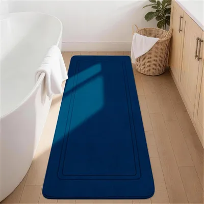 Productafbeelding van Antislip badmat, zacht, absorberend, 60x150 cm, marineblauw