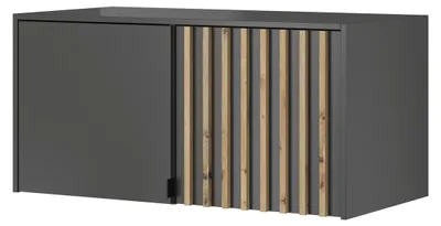 Produktbild von Schrankaufsatz Aufsatz für Kleiderschrank STILO 2D 105 cm Graphit Artisan Eiche Lamellen