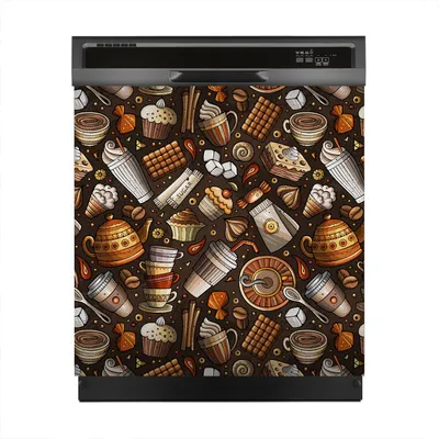 Produktbild von Aufkleber sticker 60x60 cm Dekorative folie Spülmaschine - Kaffee Cafe Tee