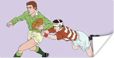 Produktbild von MuchoWow® Poster Eine Illustration von zwei Personen, die Rugby spielen 160x80 cm - Foto Poster