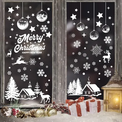 Produktbild von Fensterbilder Weihnachten Schneeflocken Selbstklebend Deko 9 Blätter