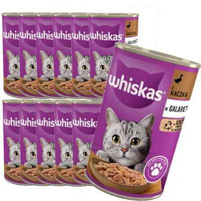 Zdjęcie produktu dla WHISKAS Adult puszka 12x400g KACZKA mokra karma w galaretce dla dorosłych kotów