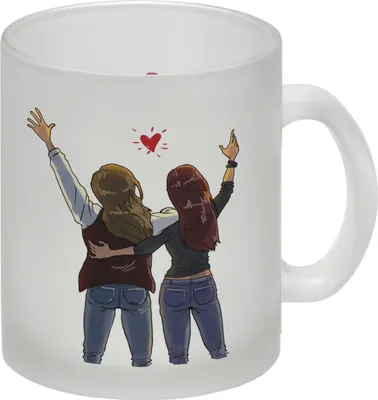 Produktbild von Freundinnen Glas Tasse mit Spruch und Mädels-Motiv