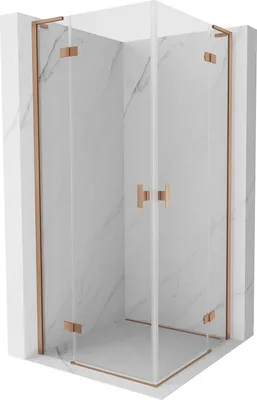 Produktbild von Mexen Mist-H L Duo Pendeltür-Duschkabine 70 x 70 cm, transparent, gebürstetes Kupfer - 8A5L-070L-070P-65-00