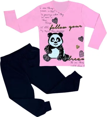 Produktbild von Mädchen Pyjama Set Pailletten 92-98 (3-4 Jahre) Rosa