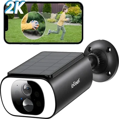 Produktbild von Drahtlose Außen-WiFi-Überwachungskamera, integriertes Solarpanel, Full HD 1080P, Farb-Nachtsicht