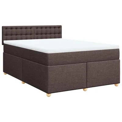 Produktbild von vidaXL Boxspringbett mit Matratze Dunkelbraun 140x200 cm Stoff