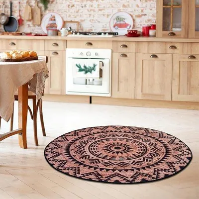 Image de Tapis rond Famanu, 140 cm - doux, antidérapant, lavable, décoratif