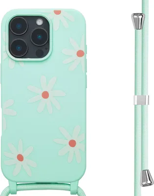 Obrázok produktu pre imoshion Silikónové dizajnové puzdro so šnúrou pre Apple iPhone 16 Pro - Green Flower Distance