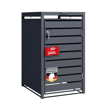 Image de Abri pour poubelles Magnus Habillage de poubelle anthracite résistant aux intempéries pour 1 tonne
