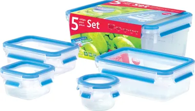 Produktbild von Emsa Clip & Close 5Er Set Frischhaltedosen, 0,15 L - 3,7 L, 508568