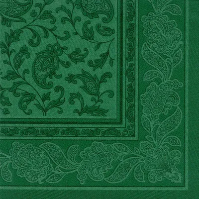 Produktbild von 50 Servietten ROYAL Collection 1/4-Falz 40 cm x 40 cm dunkelgrün "Ornaments"