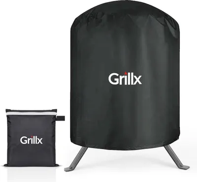 Produktbild von GrillX Kamado BBQ Abdeckung - 13 Zoll - Wasserdichte Grillabdeckung - Runde Schutzhülle mit Kordelzug - BBQ Zubehör