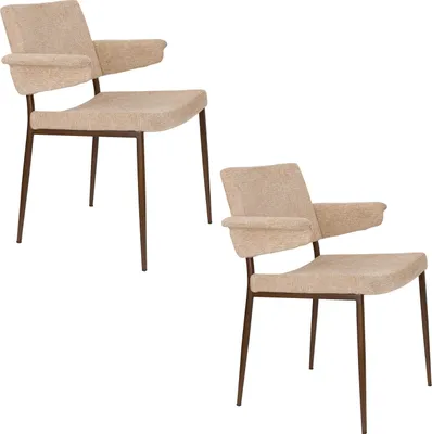 Produktbild von Dutchbone Portland Esszimmerstuhl mit Armlehne Beige - 2 er Set