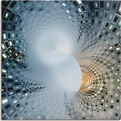 Produktbild von ARTland Leinwandbild Abstraktes in blau & Gold Größe: 70x70 cm