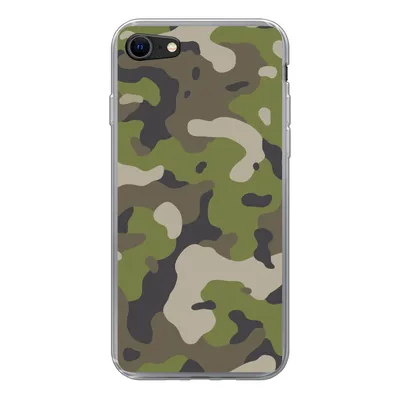 Produktbild von MuchoWow® Handyhülle Schutzhülle Hülle für iPhone 8 Camouflage-Muster mit militärischen Farben Silikon Softcase Handy Hülle - Schutzhaube
