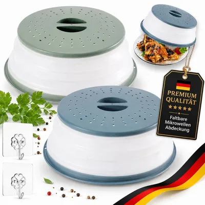 Image de Solidchoice - 2 couvercles pliables pour micro-ondes avec crochet