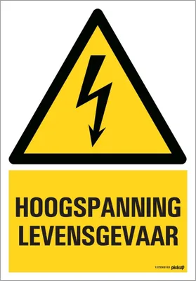 Produktbild von Warnschild „Hochspannung – Lebensgefahr“ – 230 x 330 mm.