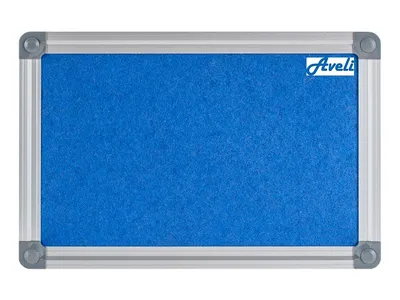 Zdjęcie produktu dla Niebieska tekstylna tablica ogłoszeń AVELI 45x60 cm, rama aluminiowa