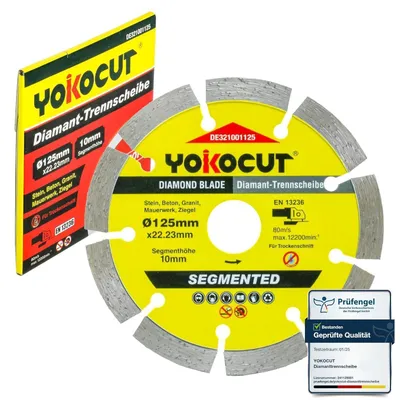 Productafbeelding van Diamantzaagschijf 125 mm, universeel, voor steen, beton, graniet, metselwerk, baksteen, geschikt voor haakse slijpmachines