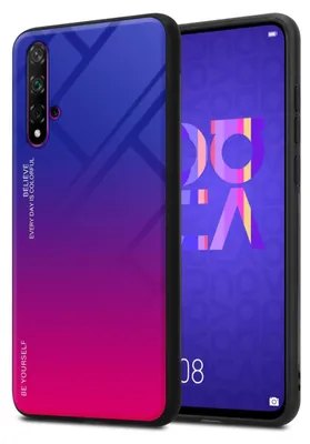 Zdjęcie produktu dla Etui Cadorabo do Honor 20 / 20S / Huawei NOVA 5T z czarną osłoną na telefon komórkowy Etui z TPU Etui ze szkła hartowanego