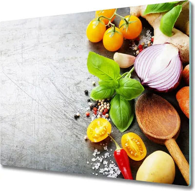 Produktbild von Glas Herdabdeckplatte 60x52 cm Spritzschutz Glasabdeckplatte Schneidebrett Gemüse