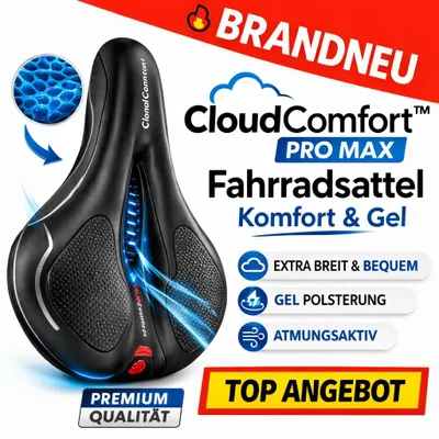 Image de CloudComfort™ Pro Max : selle de vélo confortable, selle de randonnée large en gel