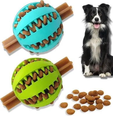 Produktbild von Famanu Interaktive Hunde-Ball mit Zahnreinigung und Snackspender - Für alle Hunderassen