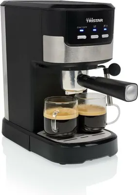Productafbeelding van Tristar CM-2278, espressomachine, 1,25 liter, geschikt voor koffiekapsules en gemalen koffie, 1100W, zwart