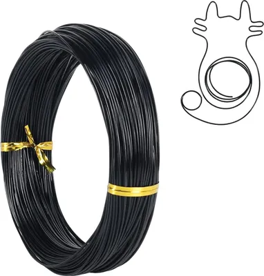 Produktbild von Basteldraht Schwarz 1mm x 30 m, Draht zum Basteln Schmuckdraht Aluminiumdraht Bindedraht Modellierdraht Draht Rostfrei für Schmuckherstellung Bastelarbeiten