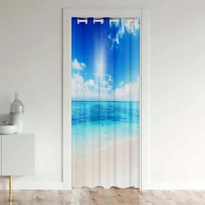Produktbild von Verdunklungsvorhang Türvorhang 167x228cm Sandstrandmuster
