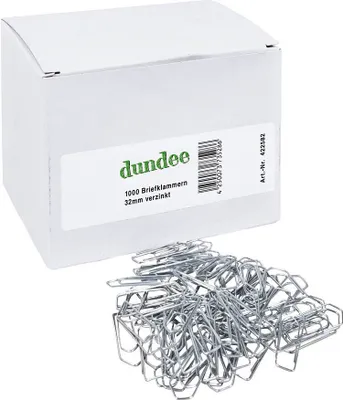 Produktbild von dundee Büroklammern silber glanzverzinkt, 1.000 St.