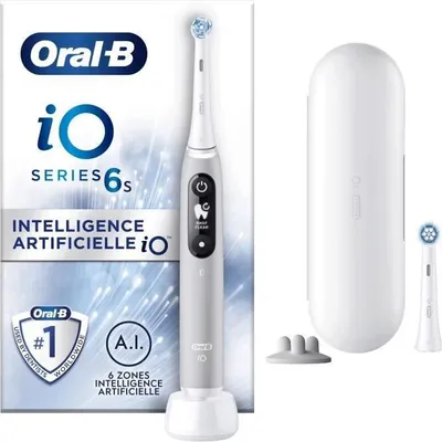 Immagine prodotto di Spazzolino elettrico Oral-B iO 6S, Bluetooth, grigio, 2 testine, custodia da viaggio