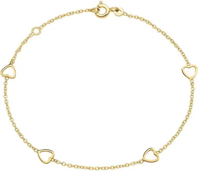 Produktbild von Zierliches schlichtes Herzarmband 14K Gelbgold GB0023-G