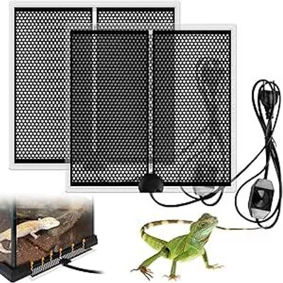 Produktbild von Heizmatte für Reptilien, 14W 28x28cm Heizkissen für Reptilien, Reptilien Wärmekissen, Terrarium Heizmatte, Einstellbare Heizmatte Terrarium mit Temperaturregelung, für Reptilien, Schlangen, Spinnen, Pack