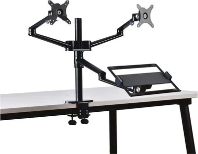 Image de Bureau réglable avec support pour écran et ordinateur portable de 10 à 32 pouces